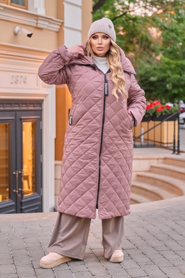 Тепле пальто рожеве 469-1 фото